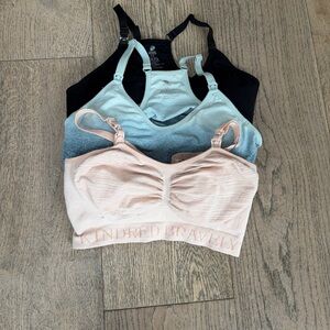 Kindred Bravely Nursing Black/Blue Sz XL Sports Bras and Pink Pumping Bra Sz L